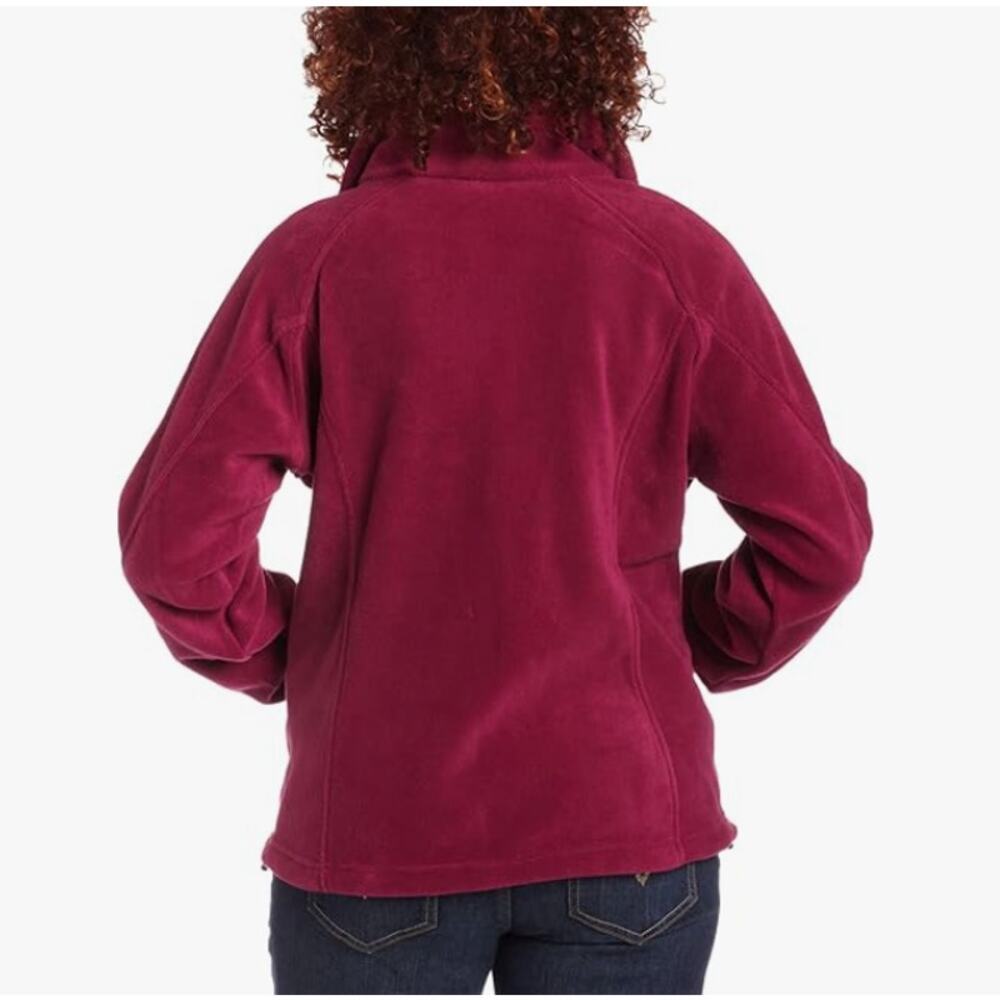 Columbia Pink Benton Springs Zip Up Fleece Jacket Womens L Relaxed Fit Collared - Picture 2 of 10